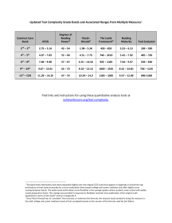 Updated Text Complexity Grade Bands and