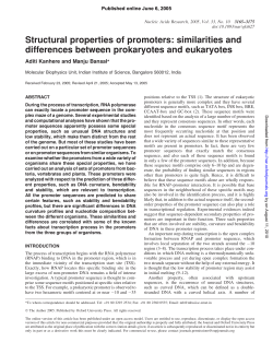Structural properties of promoters