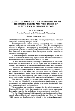 cxlviii. a note on the distribution of reducing sugar and the mode of