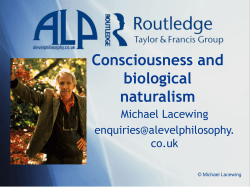 Consciousness and biological naturalism