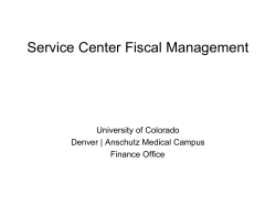 Service Center Cost Study.ppt - University of Colorado Denver