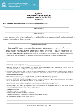 Notice of Termination Form 1C