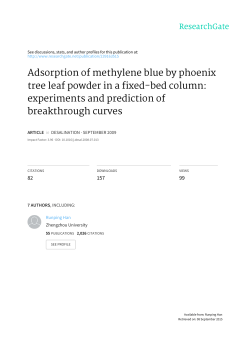 Adsorption of methylene blue by phoenix tree leaf powder in a fixed