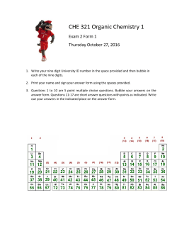 CHE 321 Organic Chemistry 1