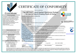 The WETSUIT Liquid Applied Membrane System | Product Certificate