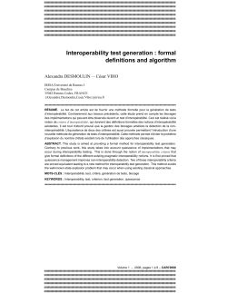 Interoperability test generation : formal definitions and algorithm
