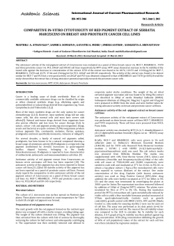 comparitive in-vitro cytotoxicity of red pigment extract of serratia