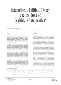 International Political Theory and the Issue of Legitimate Intervention*