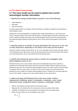 2.1 The wave model can be used to explain how current