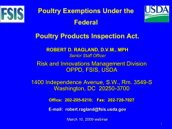 PGOP Exemption Limitations 1. The poultry is healthy