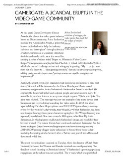 Gamergate: A Scandal Erupts in the Video-Game Community