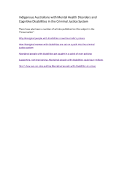 Indigenous Australians with Mental Health Disorders and Cognitive