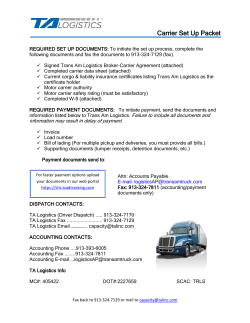 Carrier Set Up Packet