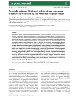 Crosstalk between biotic and abiotic stress responses in tomato is