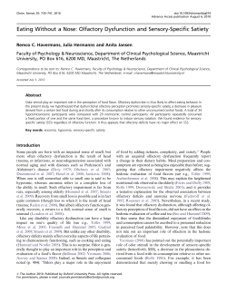 Eating Without a Nose: Olfactory Dysfunction and