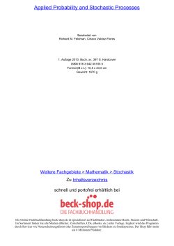 Applied Probability and Stochastic Processes - Beck-Shop