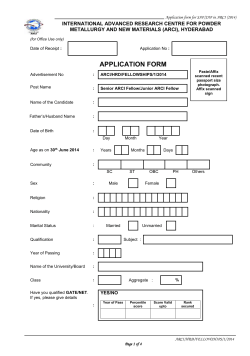 Application Form - International Advanced Research