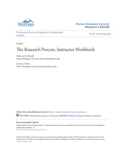 The Research Process: Instructor Workbook