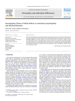 Investigating Theory of Mind deficits in nonclinical psychopathy and