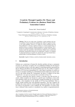 Creativity Through Cognitive Fit: Theory and Preliminary Evidence in