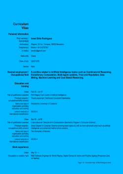 Curriculum Vitae Personal information First name(s) / Surname(s