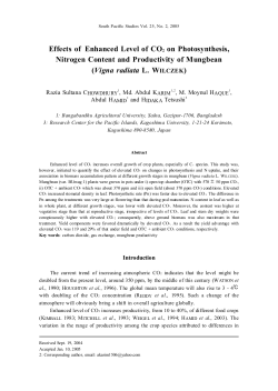 Effects of Enhanced Level of CO2 on Photosynthesis, Nitrogen
