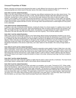 Unusual Properties of Water Modern chemistry and physics have