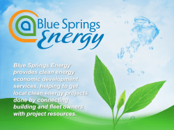 Blue Springs Energy provides clean energy economic development