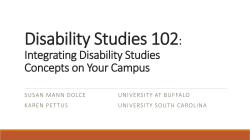 Disability Studies 102: Integrating Disability Studies