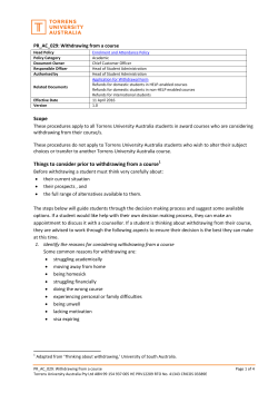 Scope Things to consider prior to withdrawing from a course1