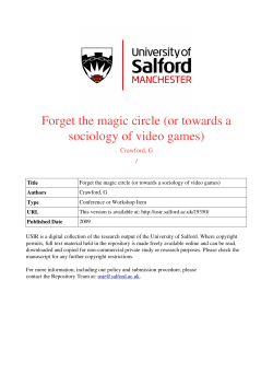 Forget the Magic Circle (or Towards a Sociology of Video Games)