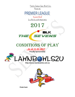 Conditions of Play - Premier League Queensland