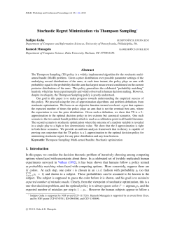 Stochastic Regret Minimization via Thompson Sampling