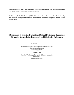 Dimensions of Creative Evaluation: Distinct Design and