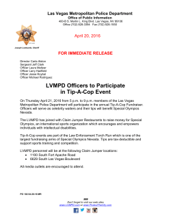 LVMPD Officers to Participate in Tip-A-Cop Event