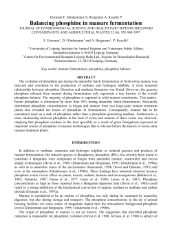 balancing phosphine in manure fermentation