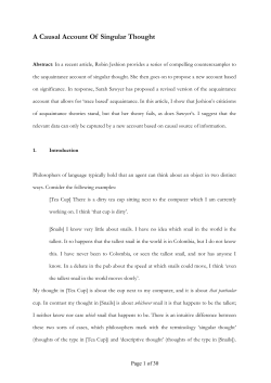 On A Causal Account Of Singular Thought