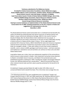 1 Testimony submitted by The Wilderness Society On behalf of
