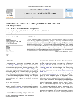 Extraversion as a moderator of the cognitive