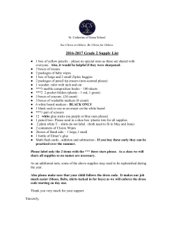 2016-2017 Grade 2 Supply List