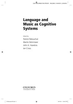 Language and Music as Cognitive Systems