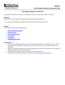 Task - Social Studies - Grade 3 - Technology`s