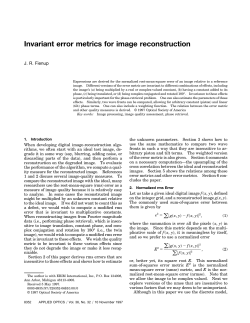 Invariant error metrics for image reconstruction