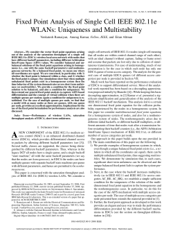 Fixed Point Analysis of Single Cell IEEE 802.11e WLANs