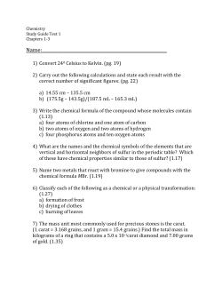 Chemistry Study Guide Test 1 Chapters 1
