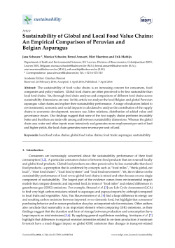 Sustainability of Global and Local Food Value Chains: An Empirical