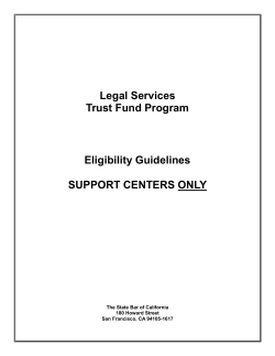 Eligibility Guidelines for Support Centers