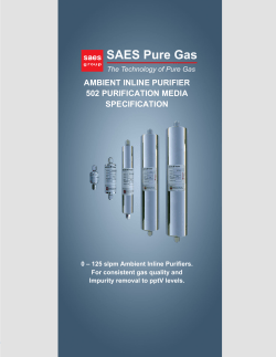 Specification, AMBIENT INLINE PURIFIER 502