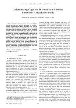 Understanding Cognitive Dissonance in Smoking Behaviour: A