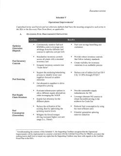 Execution version Operational Improvements process to